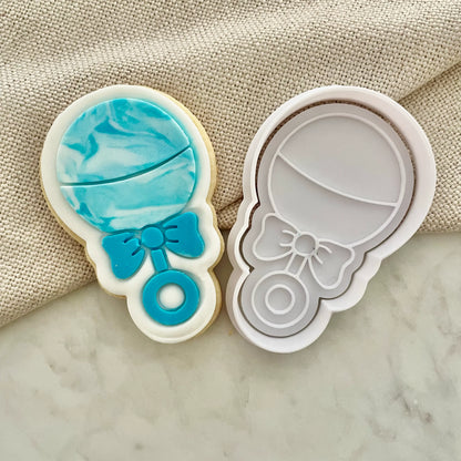 Baby Rattle Cookie Cutter & Fondant Embosser