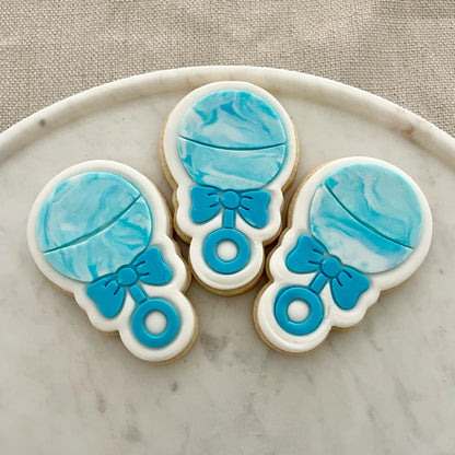 Baby Rattle Cookie Cutter & Fondant Embosser