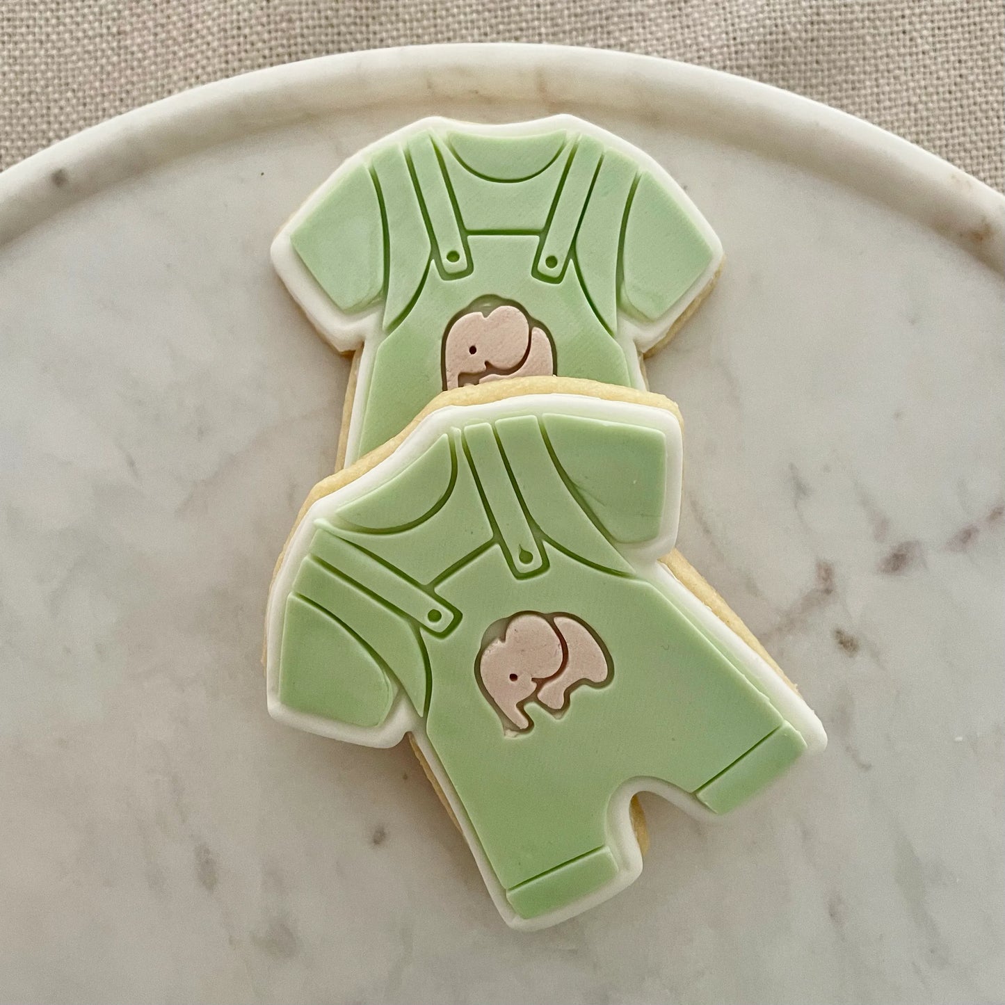Baby Overalls with Elephant Cookie Cutter & Fondant Embosser