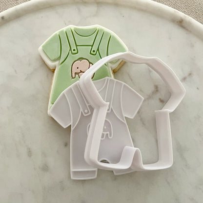 Baby Overalls with Elephant Cookie Cutter & Fondant Embosser