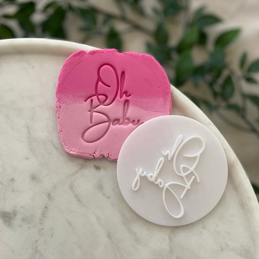 Oh Baby Cursive Fondant Embosser