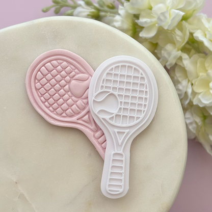 Tennis Racket Cookie Stamp & Cutter