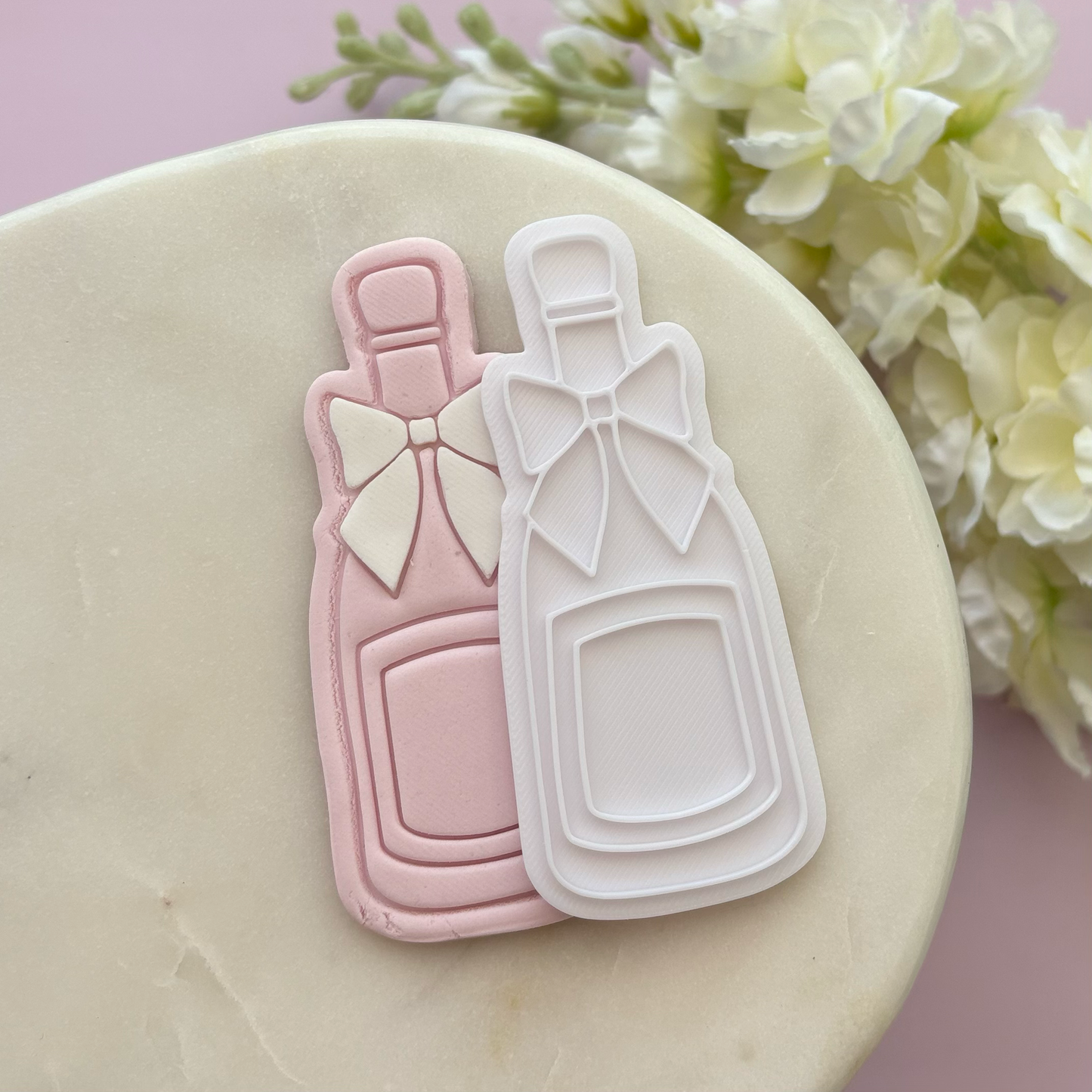 Champagne Bottle Cookie Stamp & Cutter