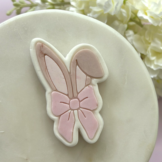 Bunny Ears with Bow Cookie Stamp & Cutter