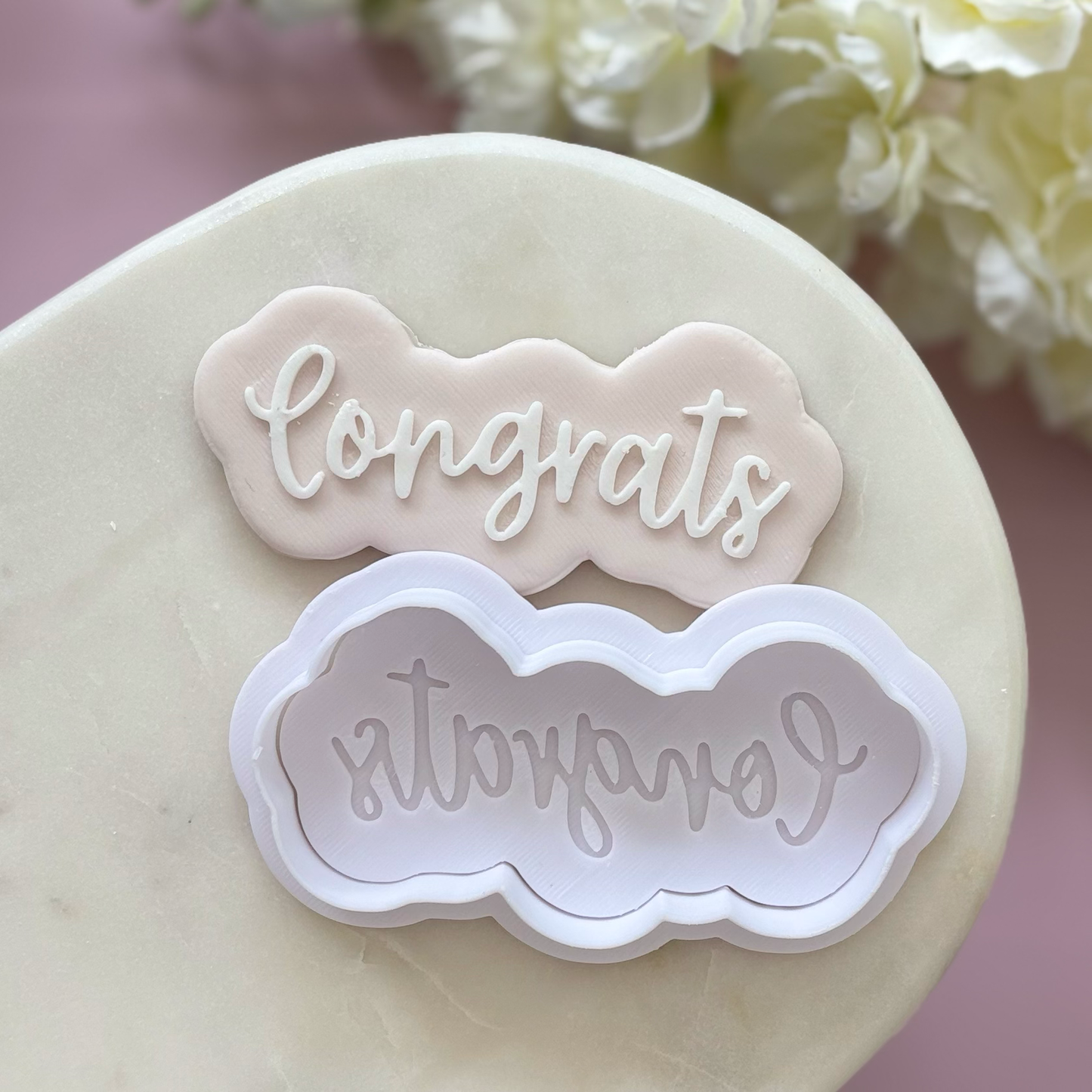 Congrats Cookie Cutter & Fondant Debosser