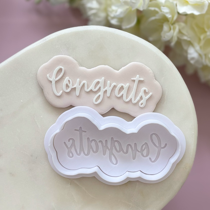 Congrats Cookie Cutter & Fondant Debosser