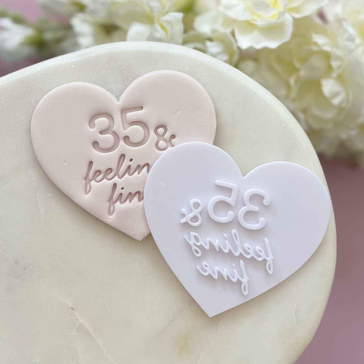 35 & feeling fine Cookie Stamp & Cutter