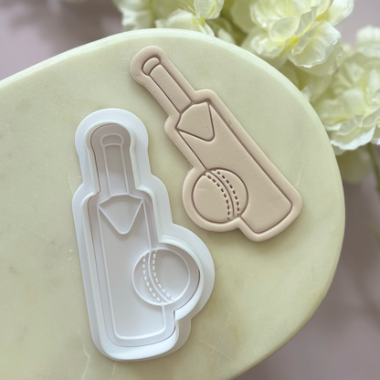 Cricket Bat & Ball Cookie Stamp & Cutter