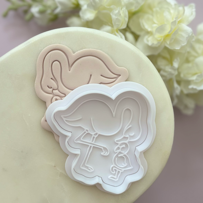 Mum & Baby Flamingo Cookie Stamp & Cutter