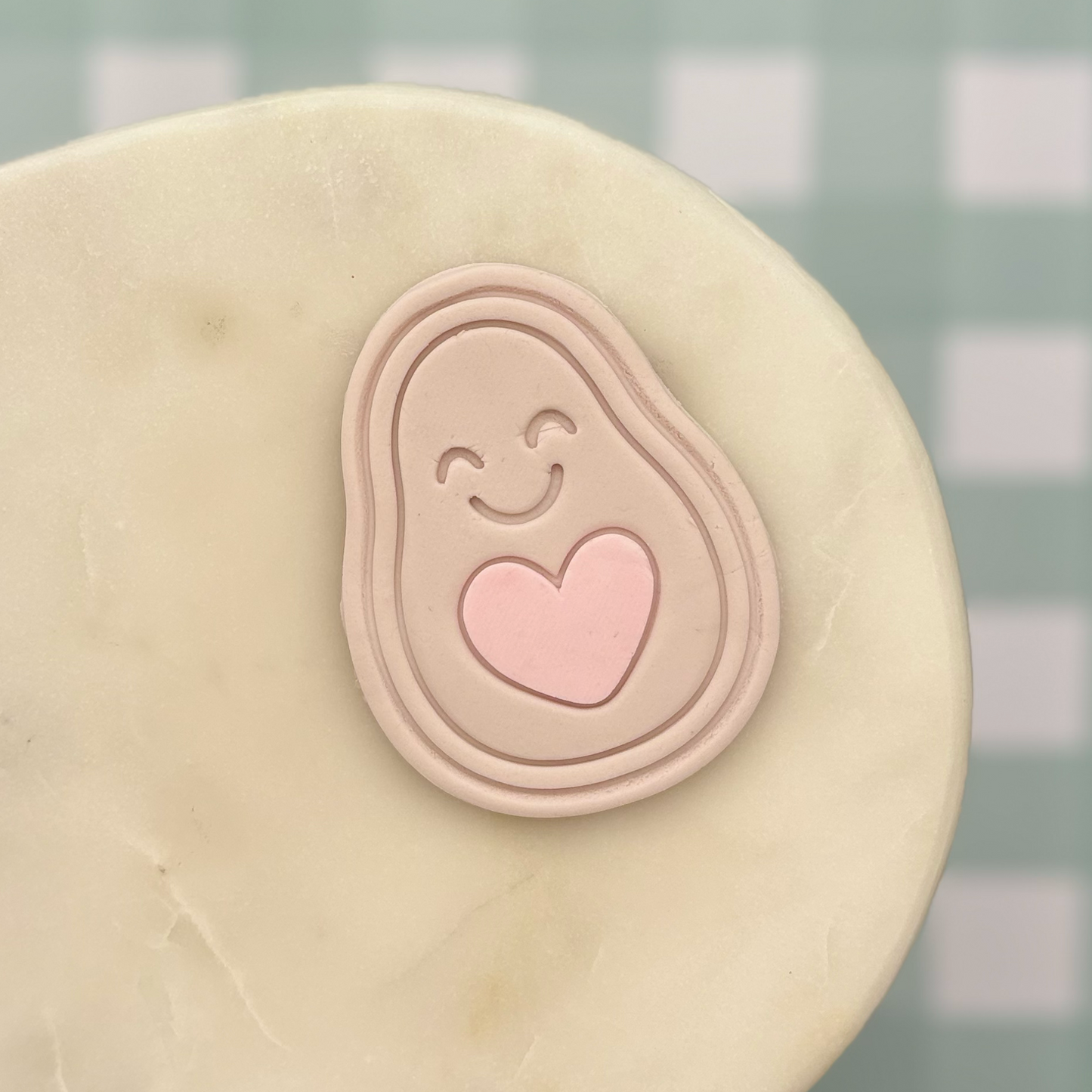 Avocado with heart Cookie Stamp & Cutter