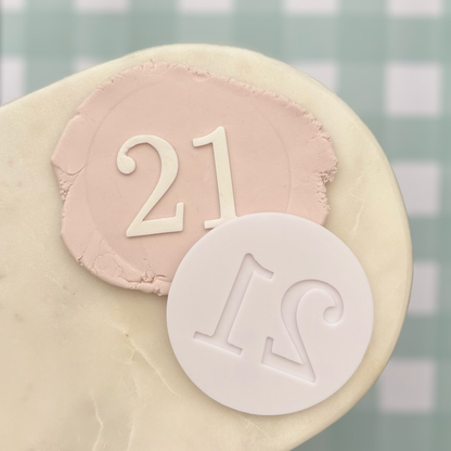 Vintage Milestone Number Cookie Debossor