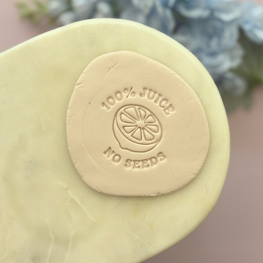 100% juice (no seeds) Cookie Stamp