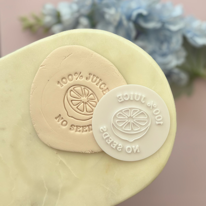 100% juice (no seeds) Cookie Stamp