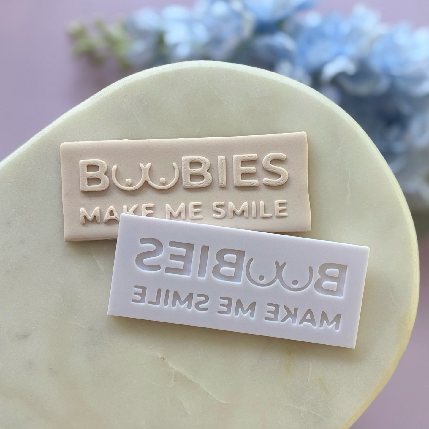 Boobies make me happy Cookie Debossor & Cutter