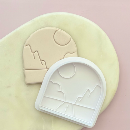 Sunset Road Cookie Stamp & Cutter