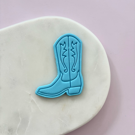 Cow Boy Boot Cookie Stamp & Cutter