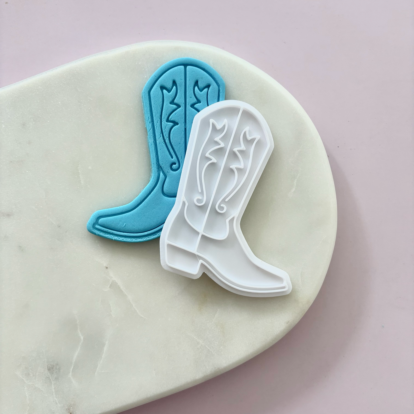 Cow Boy Boot Cookie Stamp & Cutter