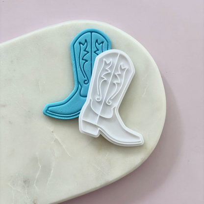 Cow Boy Boot Cookie Stamp & Cutter