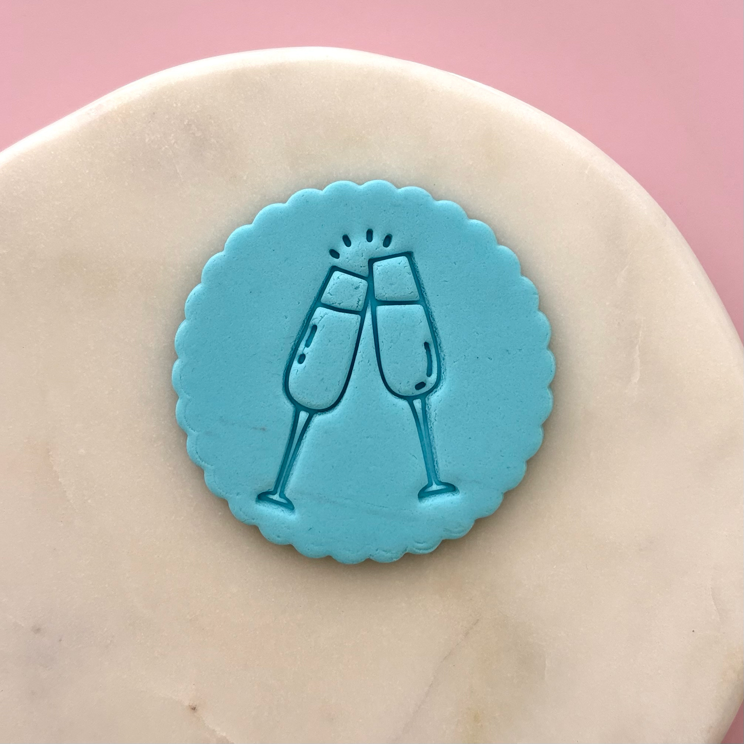 Champagne Glasses Cookie Stamp & Cutter