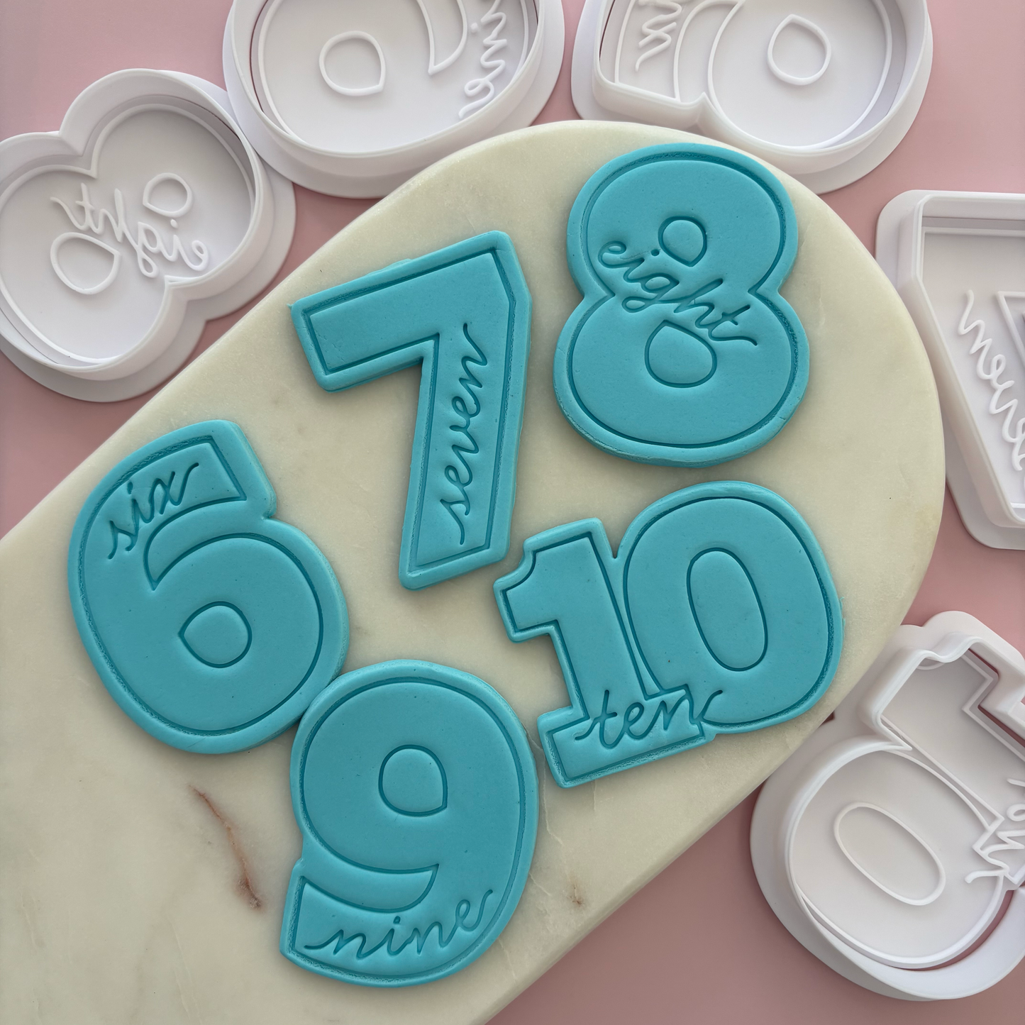 Cursive Number Cookie Stamp & Cutter