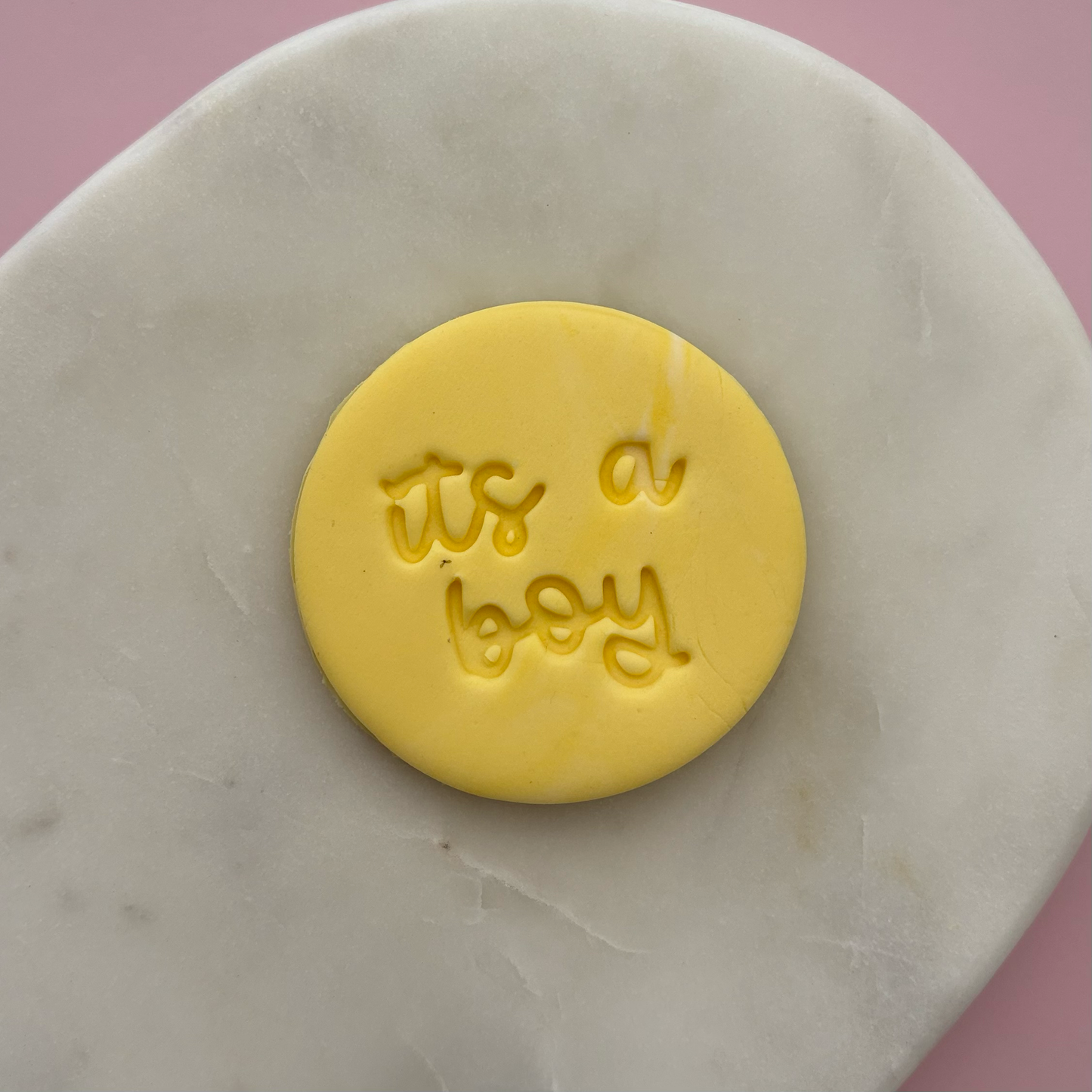 It's a Boy (cursive) Cookie Stamp