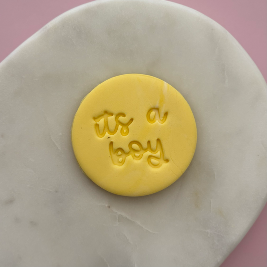 It's a Boy (cursive) Cookie Stamp