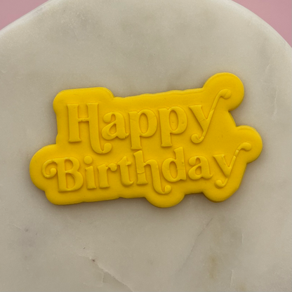 Happy Birthday Cookie Debossor & Cutter