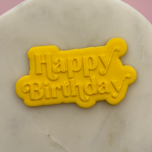 Happy Birthday Cookie Debossor & Cutter