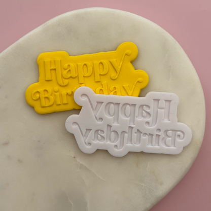 Happy Birthday Cookie Debossor & Cutter