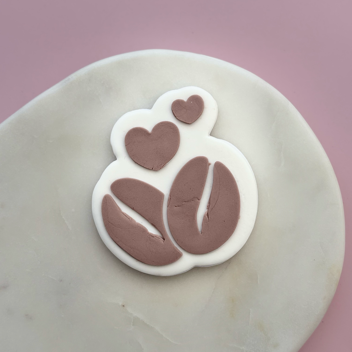 Coffee Beans with hearts Cookie Debossor & Cutter
