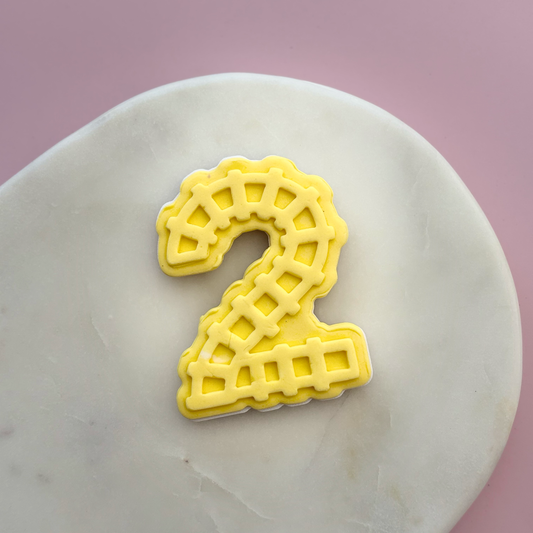 Train Tracks number 2 Cookie Debossor & Cutter
