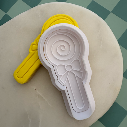Lollipop with bow Cookie Stamp & Cutter
