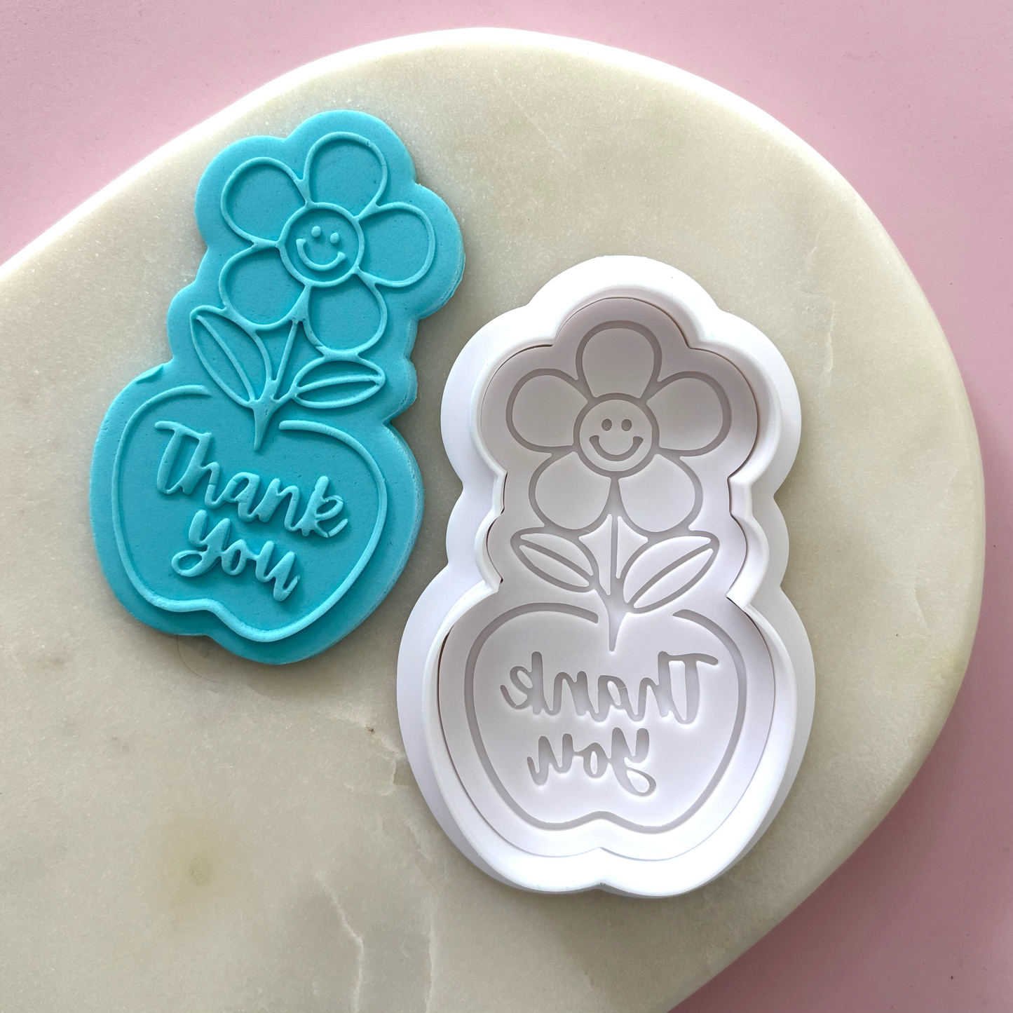 Thank you flower from apple Cookie Cutter & Fondant Debosser