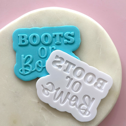 Boots or Bows Cookie Debossor & Cutter