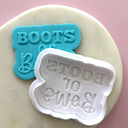 Boots or Bows Cookie Debossor & Cutter