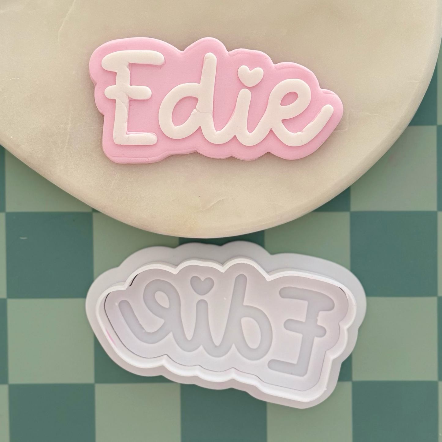 Cursive personalised name stamp