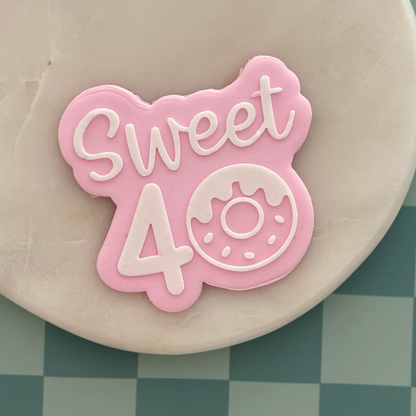 Sweet 40 Cookie Debossor & Cutter