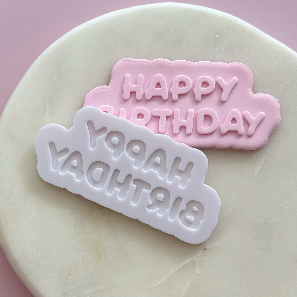 Bubble Happy Birthday Cookie Debossor & Cutter
