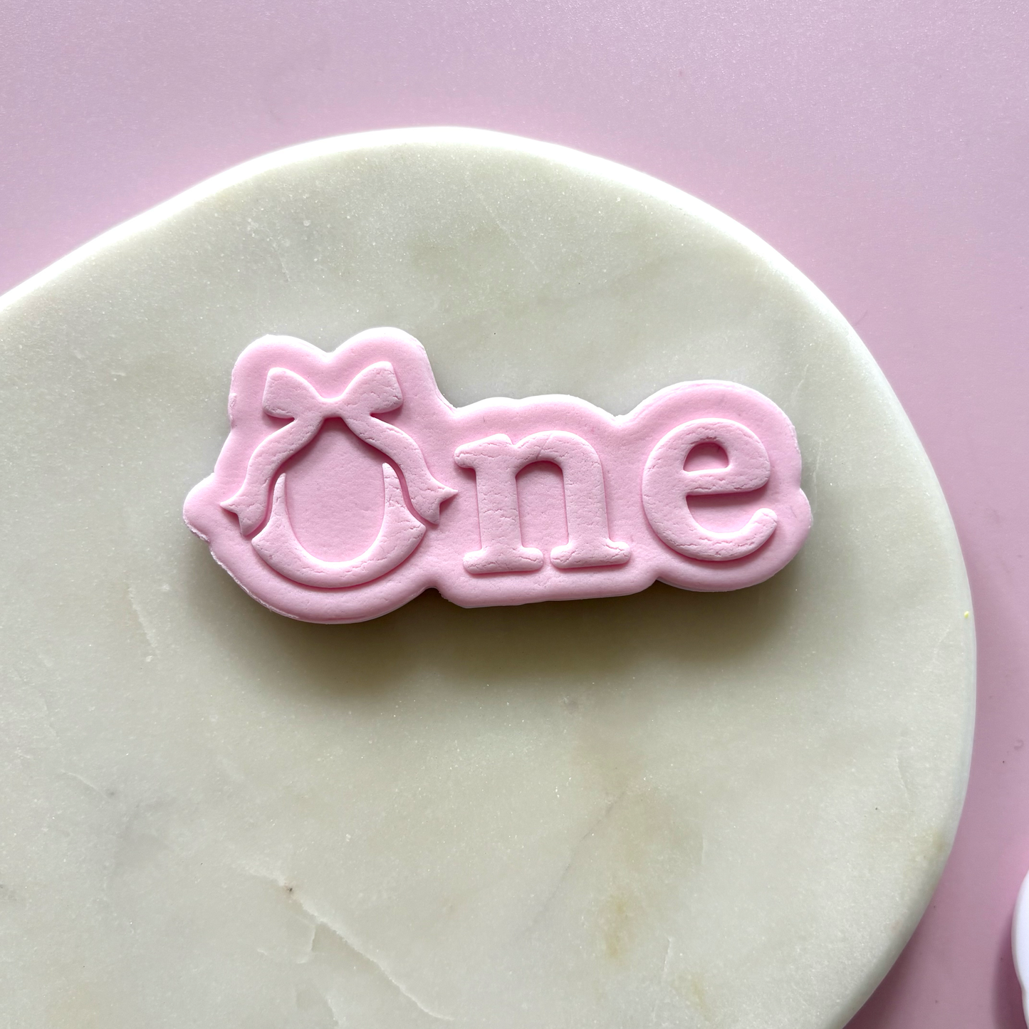 Bow One Cookie Debossor & Cutter