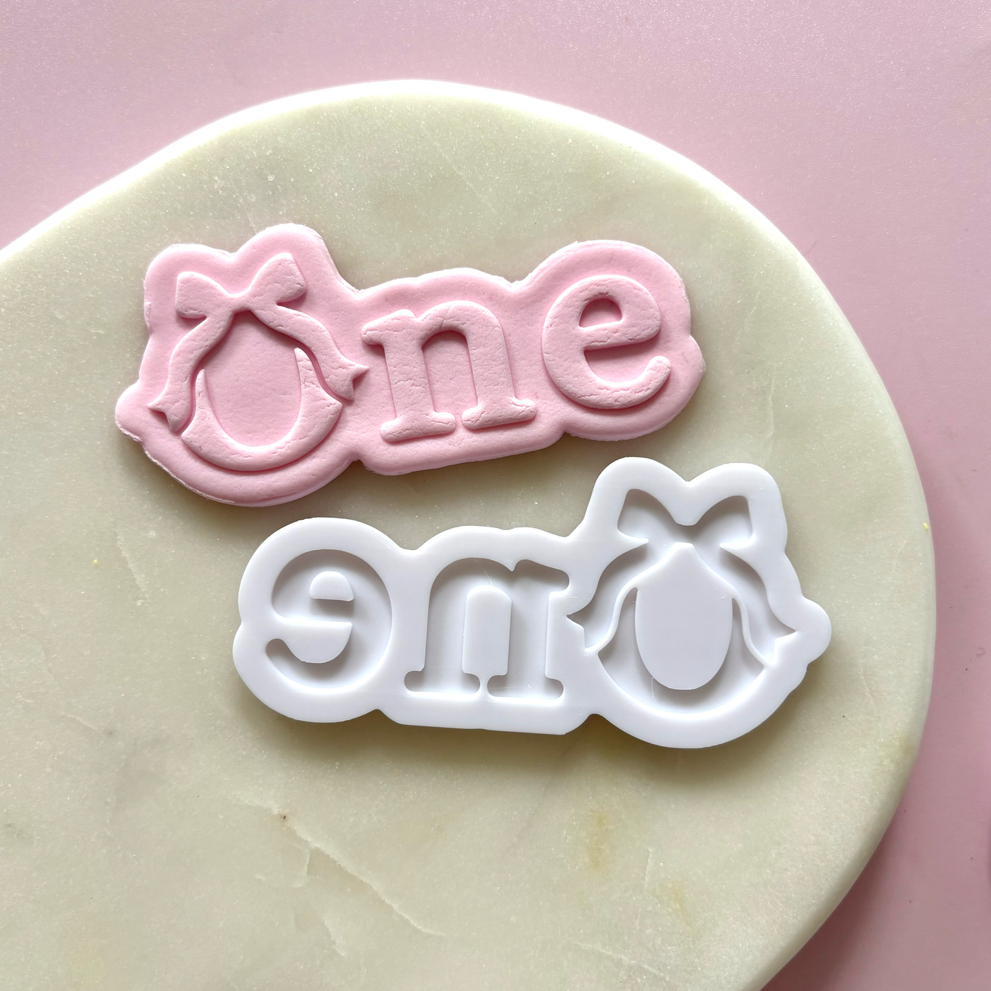 Bow One Cookie Debossor & Cutter
