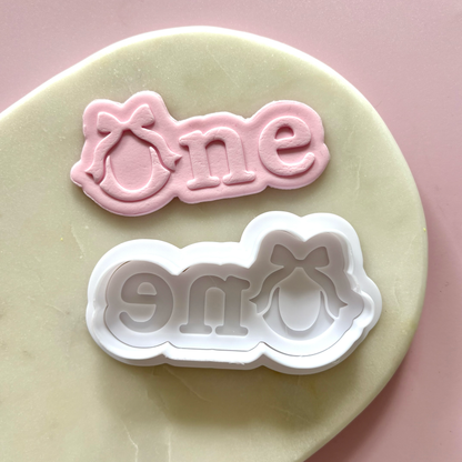 Bow One Cookie Debossor & Cutter
