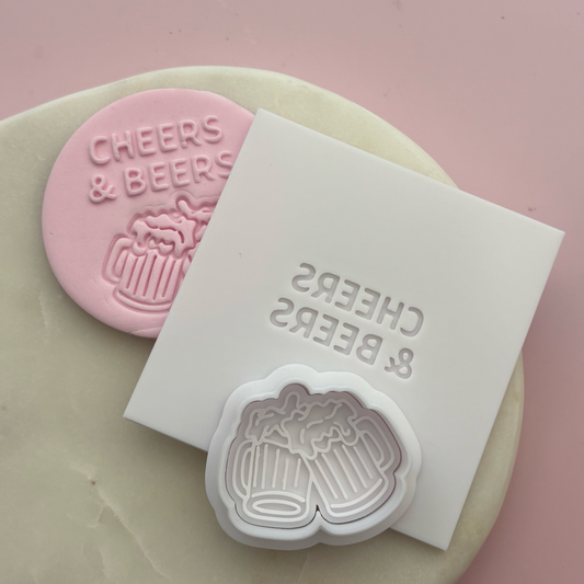 Cheers & Beers Fondant Debosser & mini beer stamp