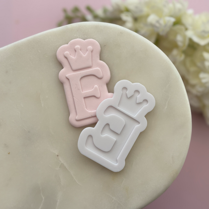 Letter with crown Cookie Debossor & Cutter