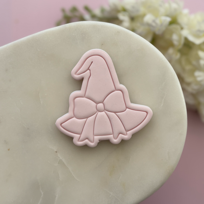 Witch hat with bow Cookie Stamp & Cutter