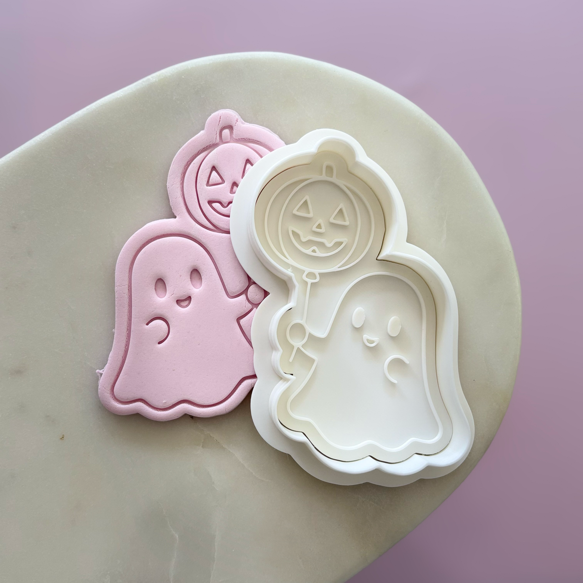 Ghost with balloon Cookie Stamp & Cutter