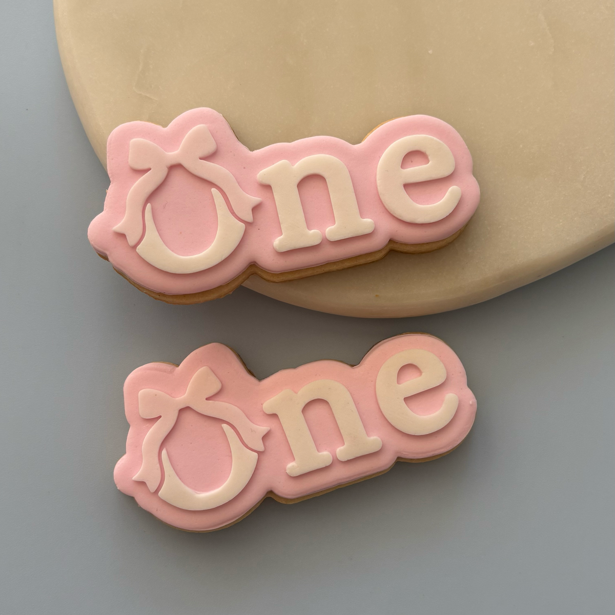 Bow One Cookie Debossor & Cutter