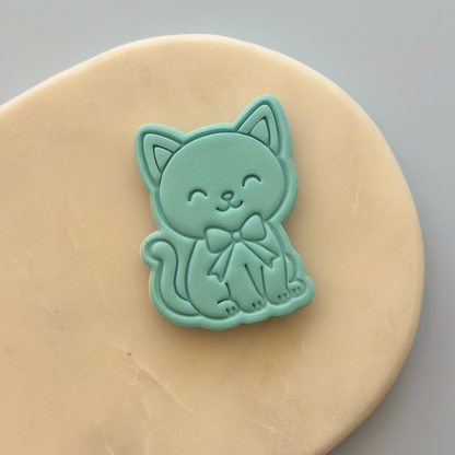 Black cat Cookie Stamp & Cutter