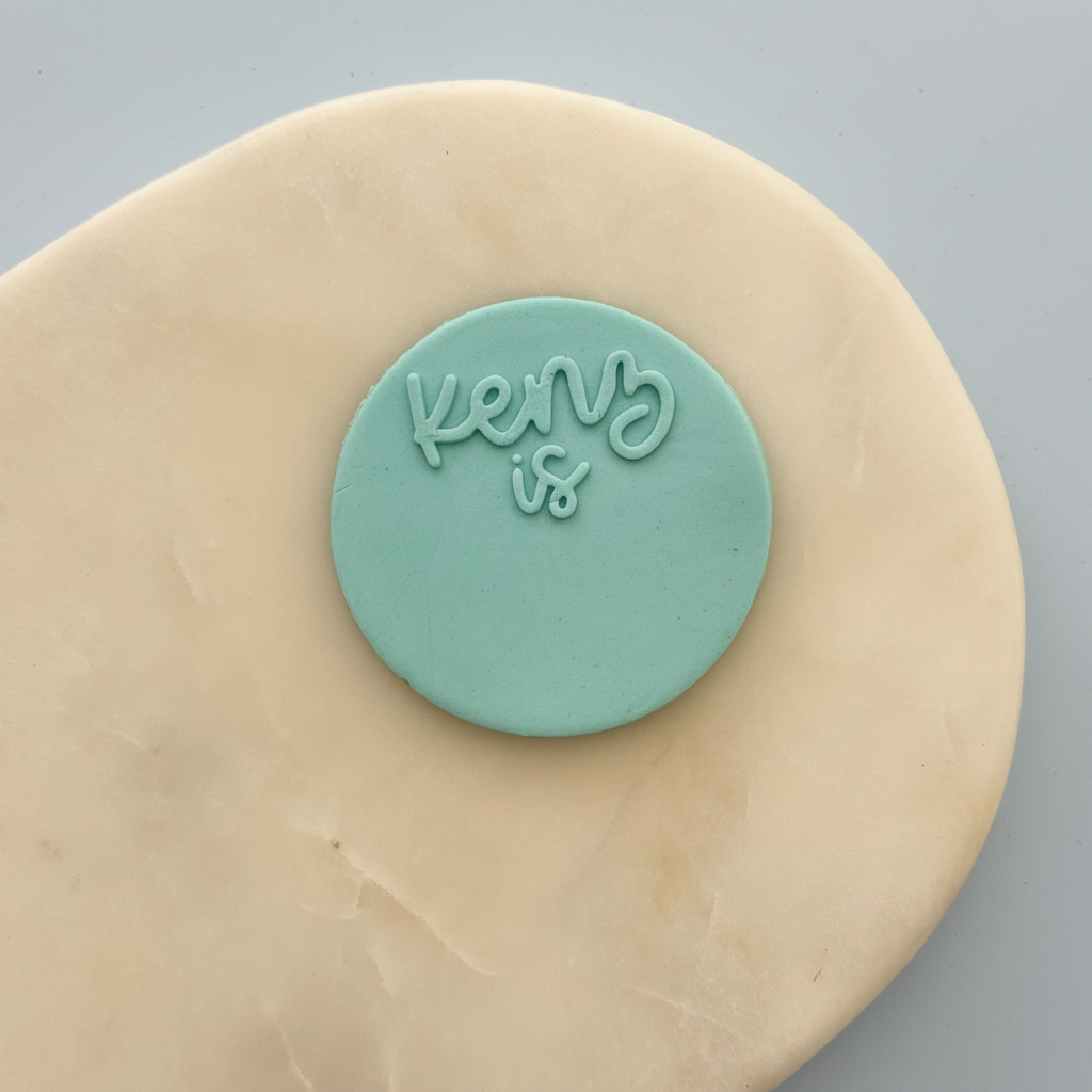 a custom fondant stamp for birthdays