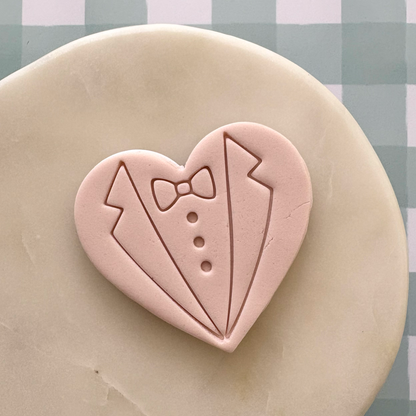 Tux in heart Cookie Stamp & Cutter