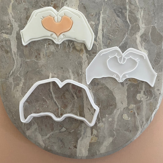 Heart in Hands Cookie Cutter & Fondant Embosser